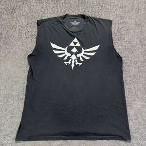 Nintendo Zelda Skyward Sword Muscle Tee Mens XL Black Triforce Graphic 2013